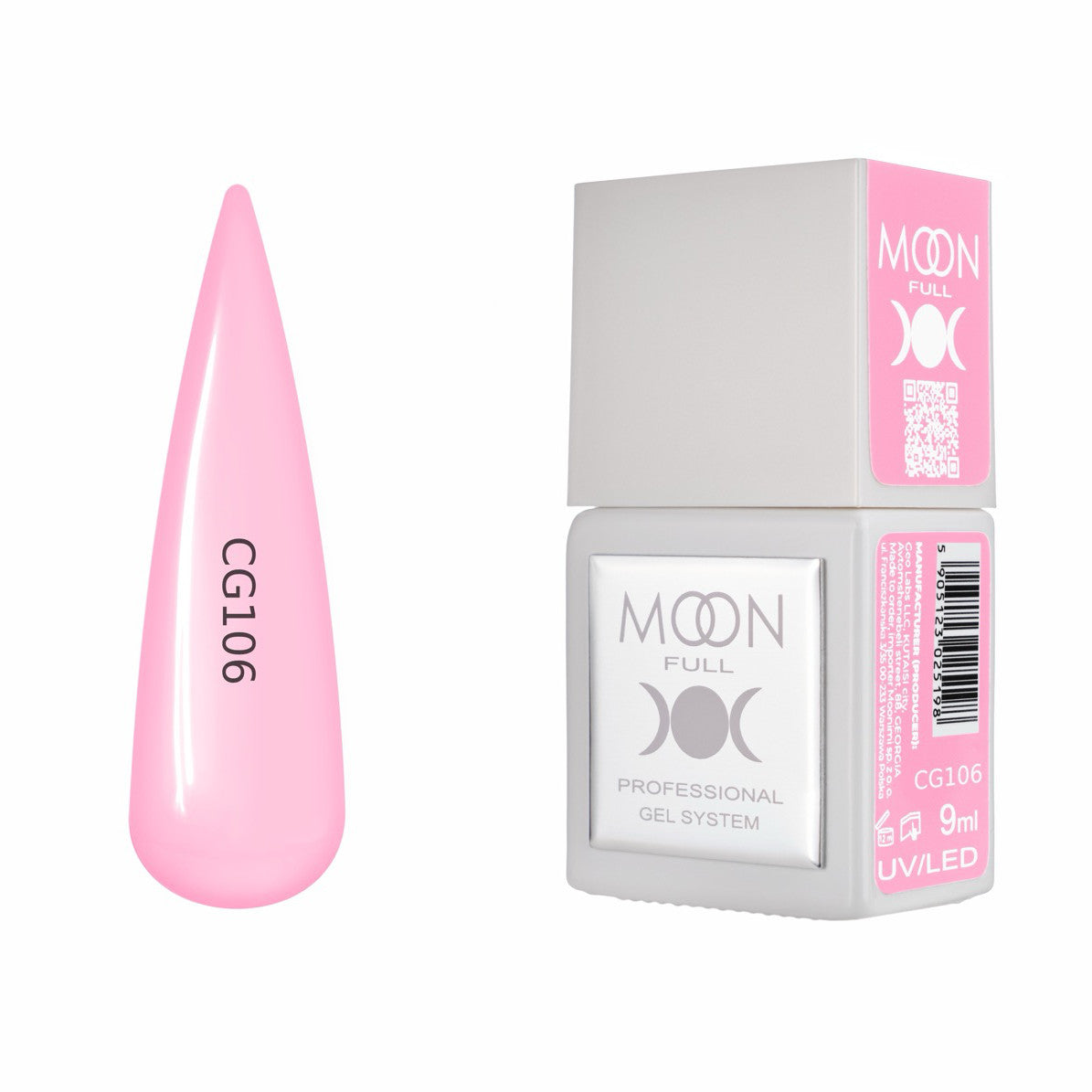 Moon Full Color Gel Polish 9 ml №CG106 – Rosa-Coral, UV-Gel-Lack