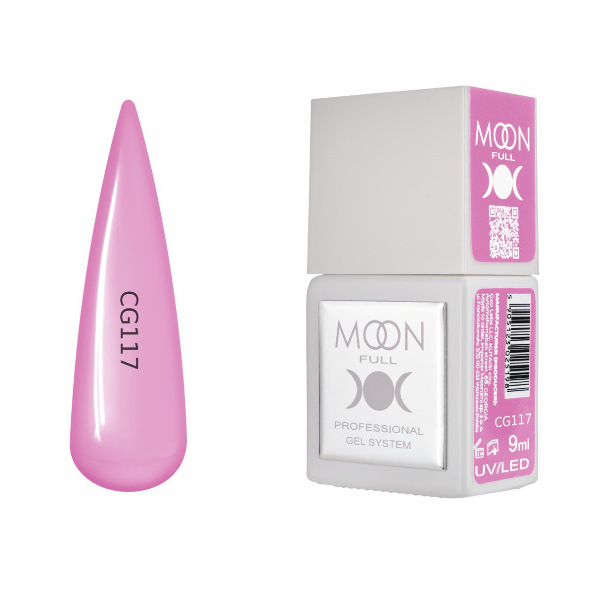 Moon Full Color Gel Polish 9 ml №CG117 – Himbeer-Pink, UV-Gel-Lack