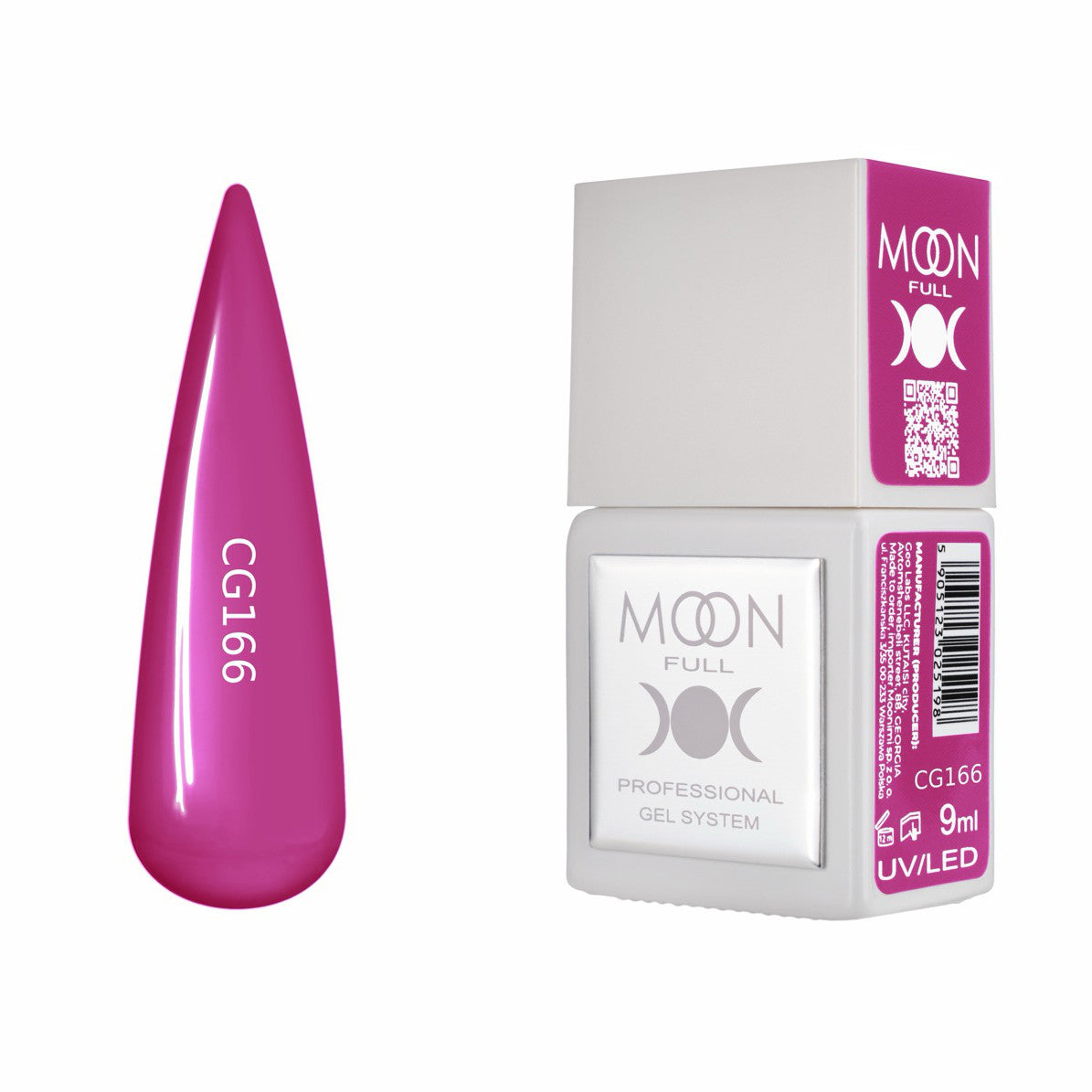 Moon Full Color Gel Polish 9 ml №CG166 – Beeren-Pink, UV-Gel-Lack