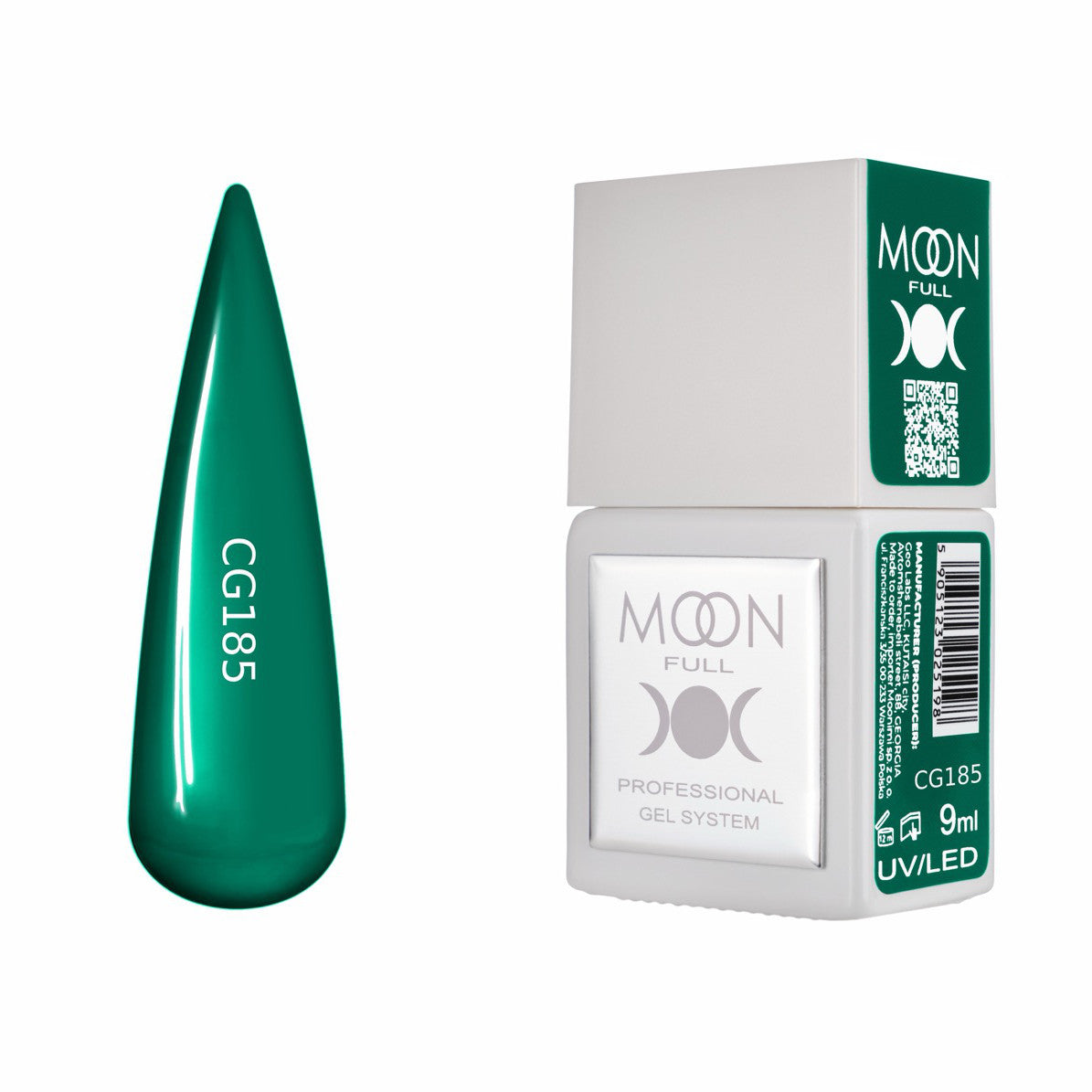 Moon Full Color Gel Polish 9 ml №CG185 – Ozean-Teal, UV-Gel-Lack