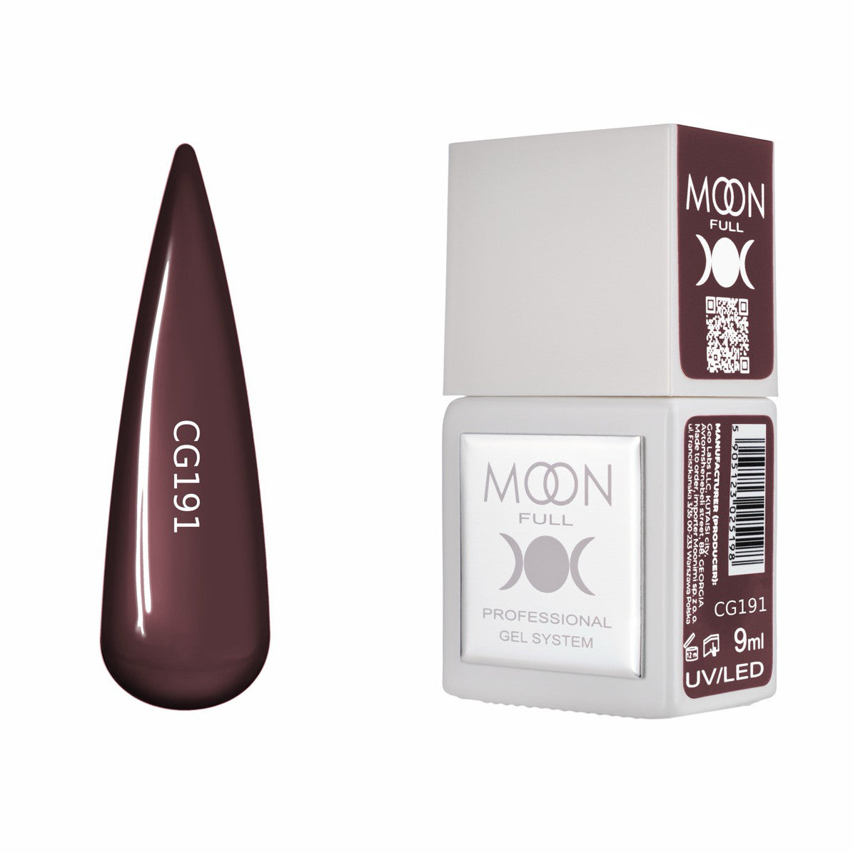 Moon Full Color Gel Polish 9 ml №CG191 – Schiefer-Braun, UV-Gel-Lack