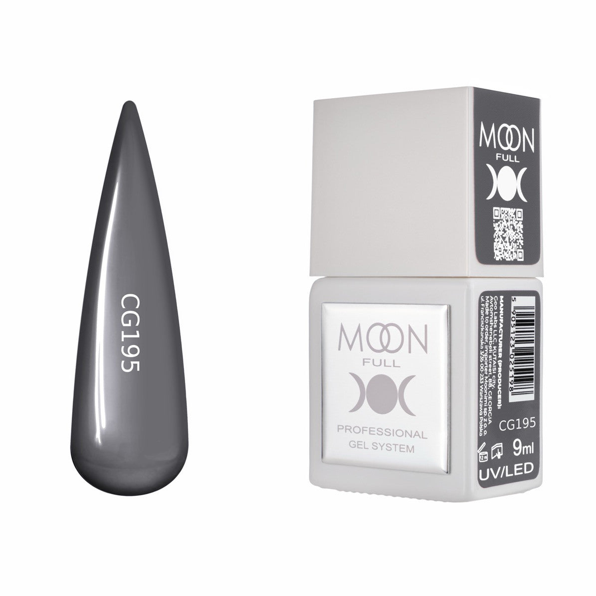 Moon Full Color Gel Polish 9 ml №CG195 – Graphit-Grau, UV-Gel-Lack