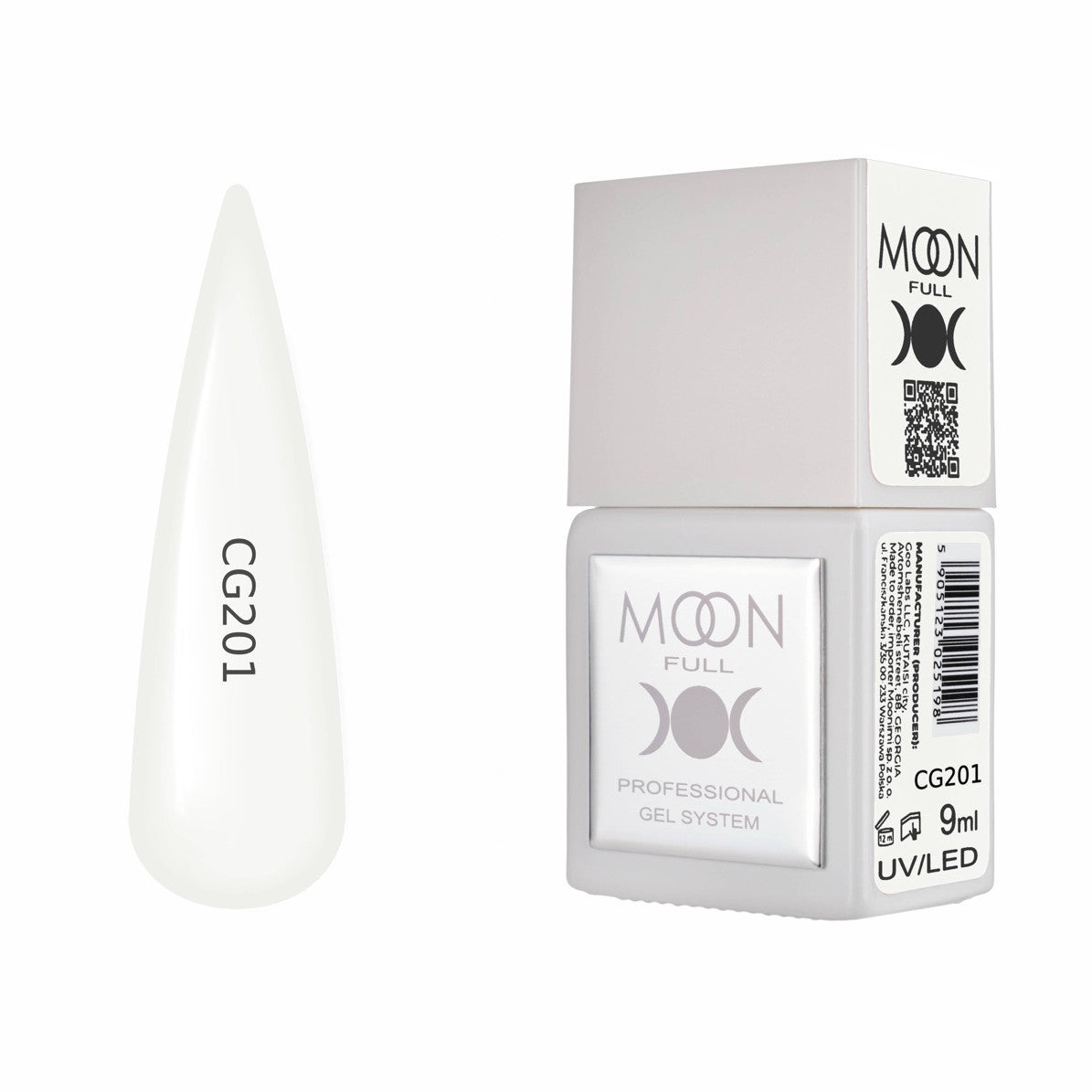 Moon Full Color Gel Polish 9 ml №CG201 – Elfenbein-Hauch, UV-Gel-Lack