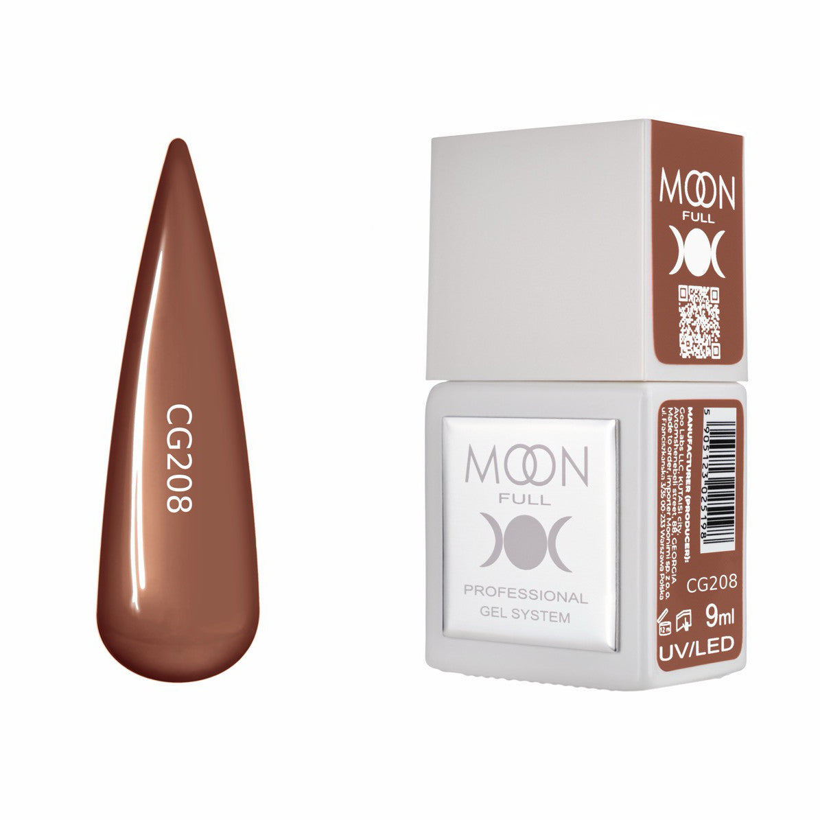 Moon Full Color Gel Polish 9 ml №CG208 – Zimt-Terrakotta, UV-Gel-Lack