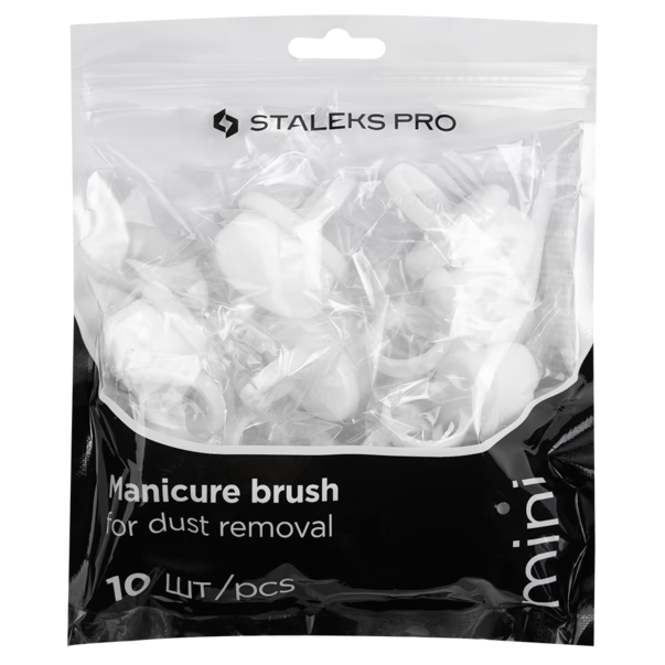 STALEKS PRO EXPERT 03 Mini Nagelbürsten gegen Feilstaub – 10 Stück Fingerbürsten für Maniküre