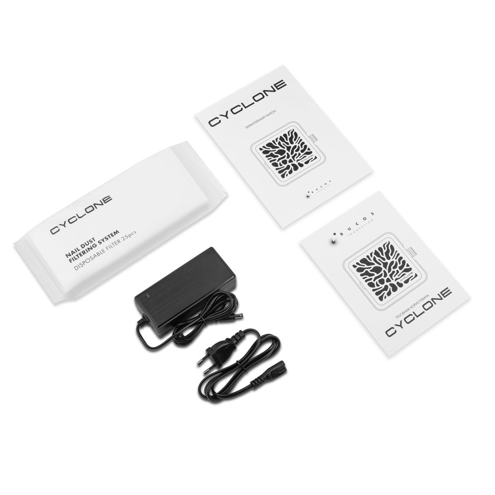 Profi Nagelstaubabsaugung CYCLONE X3 mit HEPA- und Aktivkohlefilter, 72W, USB-Anschluss, 3 Stufen – BUCOS Innovation