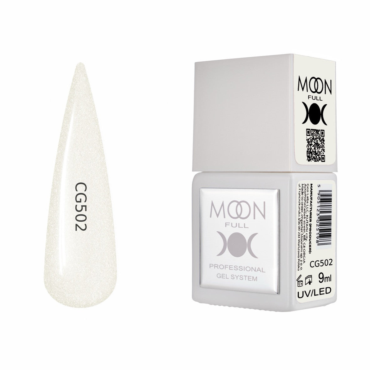 Moon Full Color Gel Polish 9 ml №CG502 – Perlmutt-Ivory, UV-Gel-Lack mit Schimmer