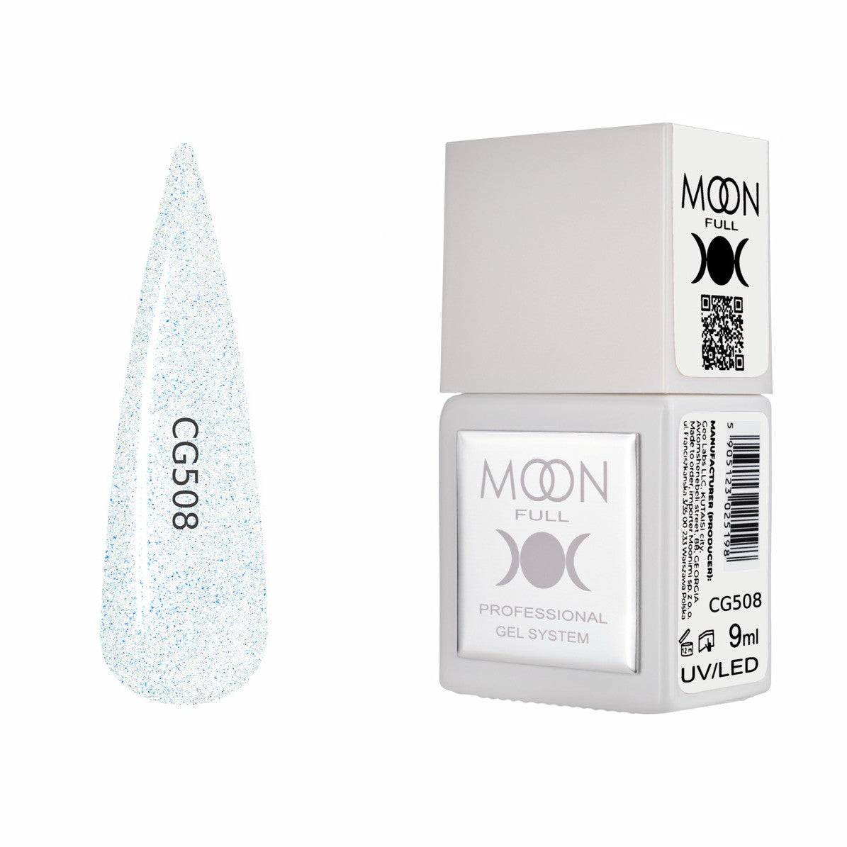 Moon Full Color Gel Polish 9 ml №CG508 – Eis‑Schimmer, UV‑Gel‑Lack mit Schimmer