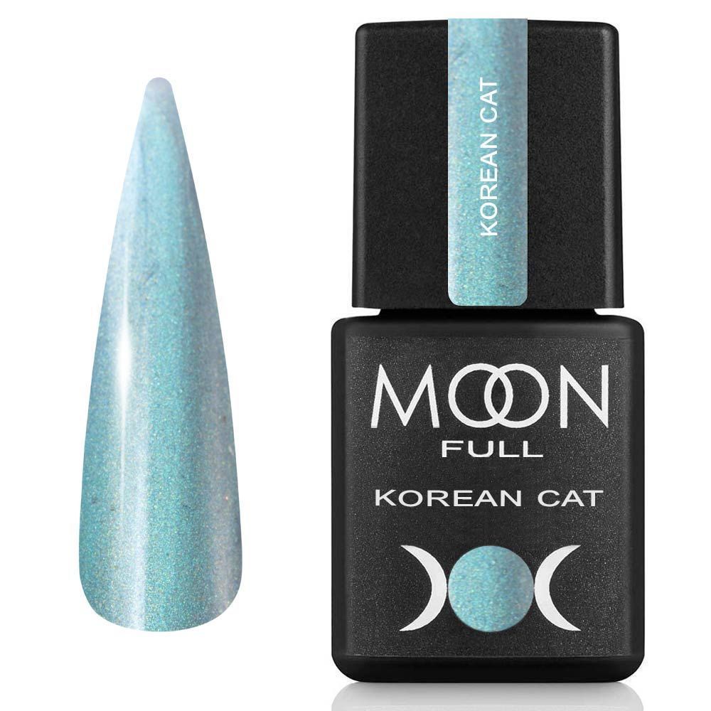MOON FULL Korean Cat 8ml №07 – Aquamarinbrise Gel-Nagellack mit Cat-Eye Effekt, türkisblau