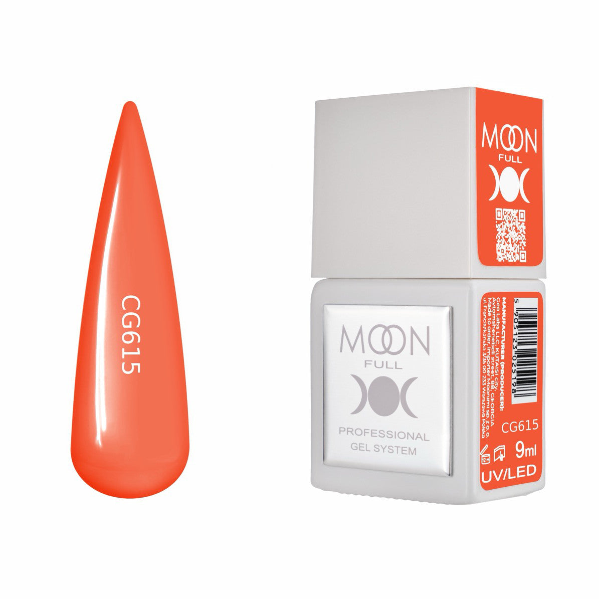 Moon Full Color Gel Polish 9 ml №CG615 – Intensives Orange, UV-Gel-Lack