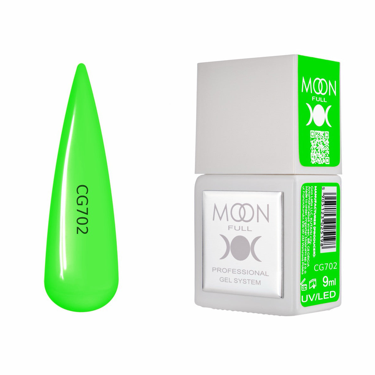 Moon Full Color Gel Polish 9 ml №CG702 – Neon-Grün, UV-Gel-Lack