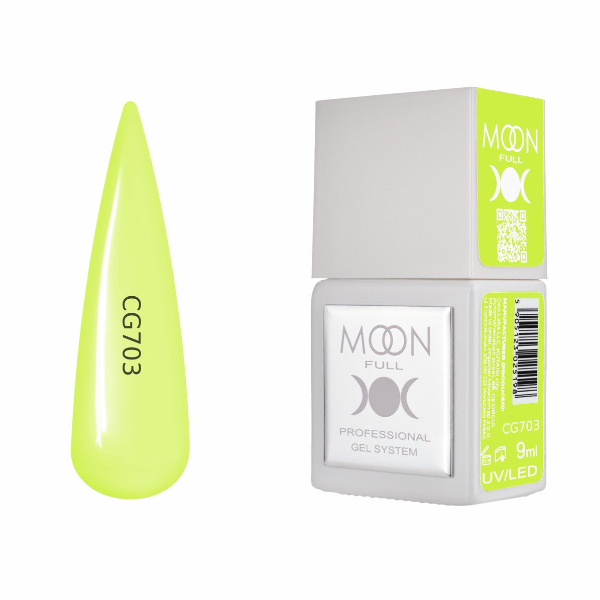 Moon Full Color Gel Polish 9 ml №CG703 – Gelbgrün, UV-Gel-Lack
