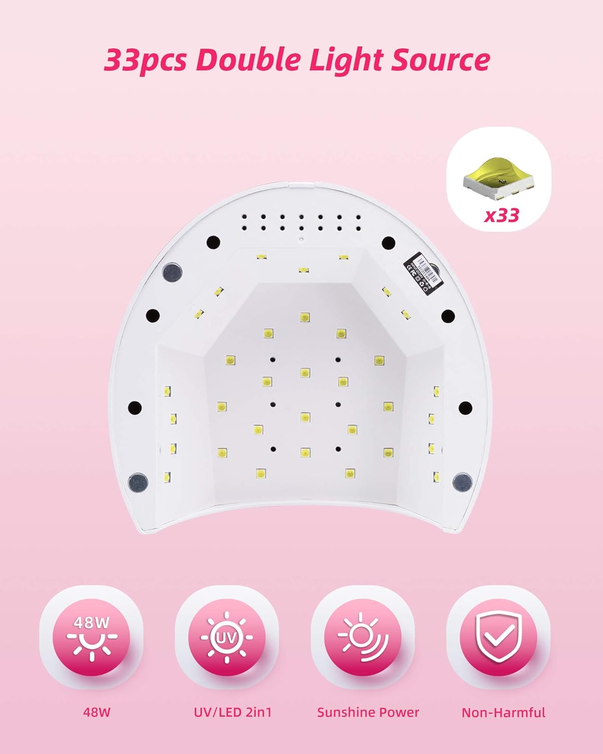 SUN2C UV/LED Nagellampe 48W – Professionelle Lampe für das Aushärten von Gel-Lack, Builder-Gel und Acrylgel mit Timer und Infrarotsensor
