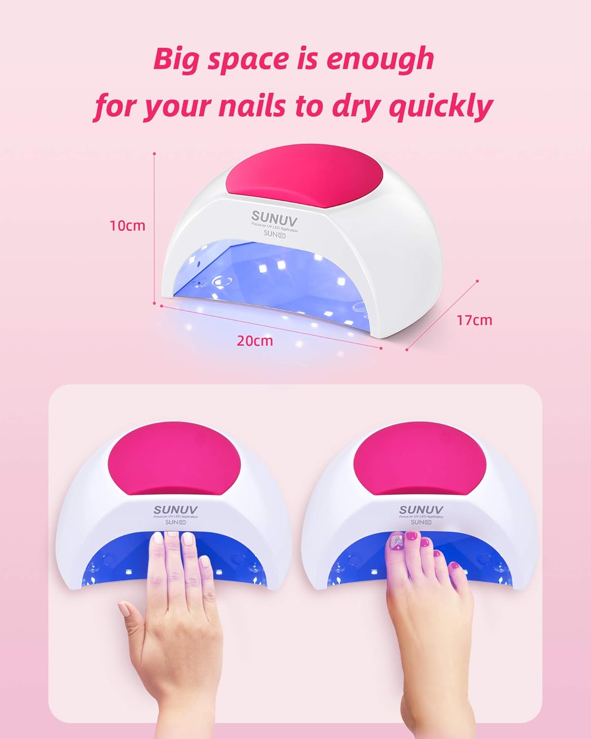 SUN2C UV/LED Nagellampe 48W – Professionelle Lampe für das Aushärten von Gel-Lack, Builder-Gel und Acrylgel mit Timer und Infrarotsensor