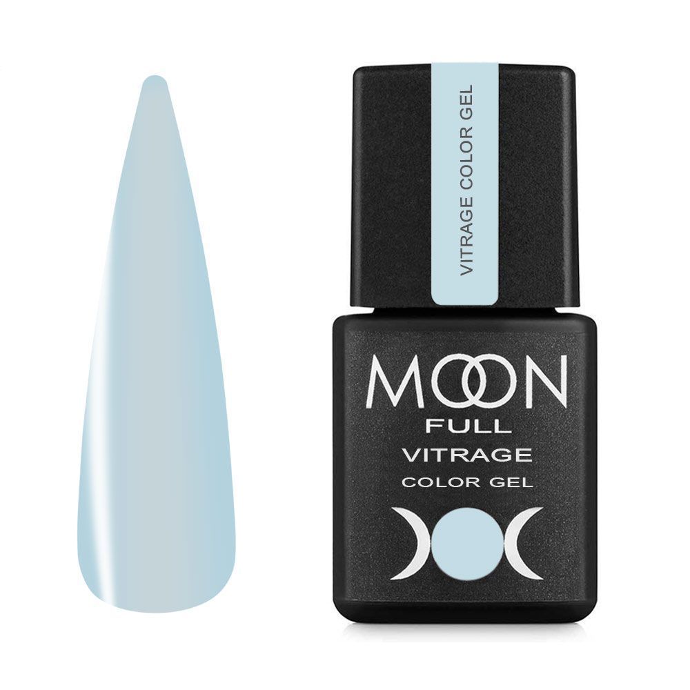 Moon Full VITRAGE Collor Gel 8ml №05 – Hellblau Gel-Nagellack mit Vitrage-Effekt, transparent