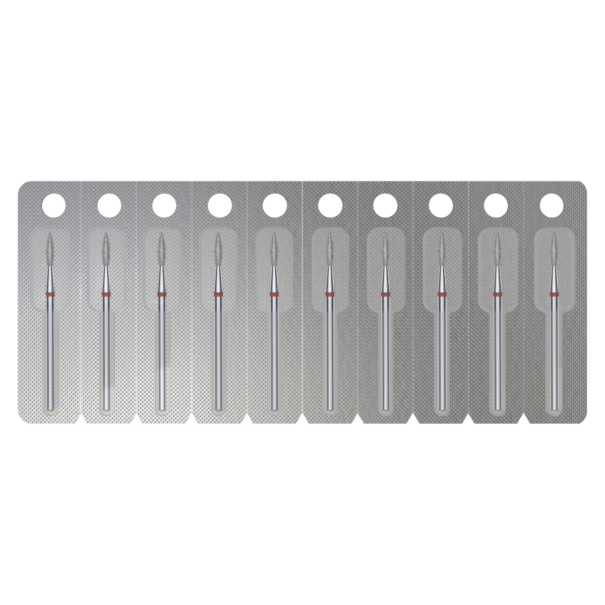 Staleks Diamantfräser „Spitze Flamme“ Rot 1,6–2,1 mm | 8 mm Arbeitsteil | Feine Körnung | Profi Maniküre