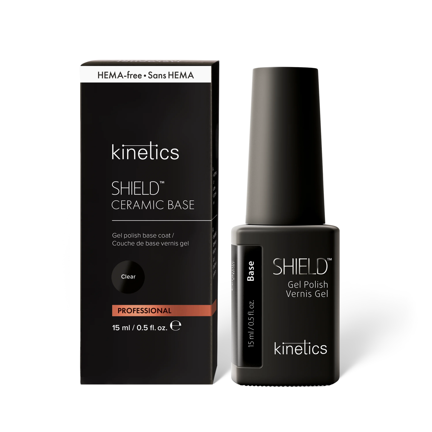 Kinetics SHIELD Ceramic Base Clear 15ml – Transparente Keramik-Basisschicht für Gel-Lack mit extra Halt