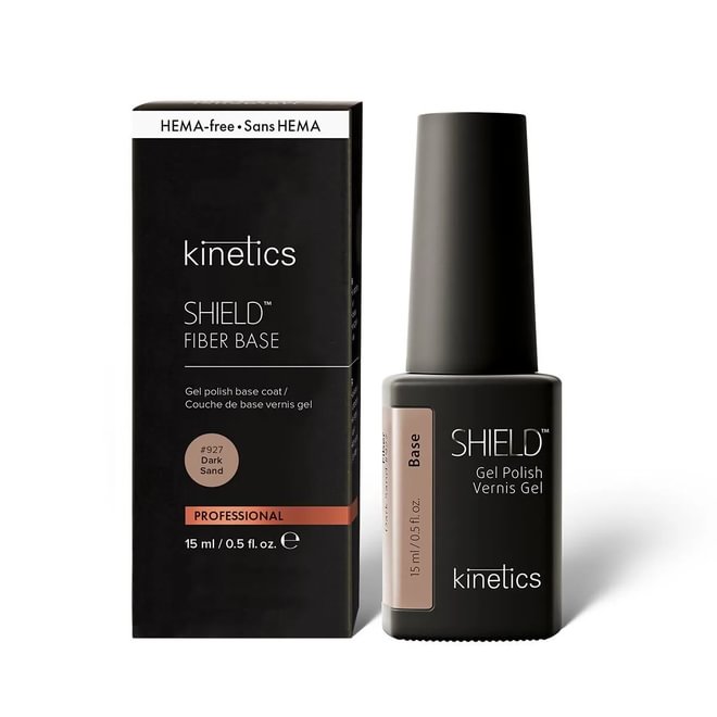 Kinetics SHIELD Fiber Base Dark Sand #927 15ml – Fiberglas-Basis in Sandton, deckend und verstärkend