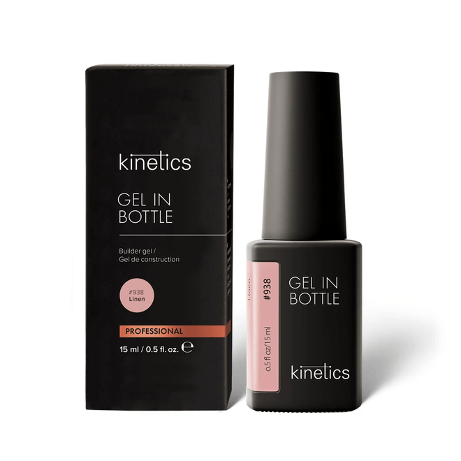 Kinetics Gel in Bottle Linen #938 15ml – Flüssiges Gel zur Nagelverstärkung, pudriger Nude-Rosé-Farbton