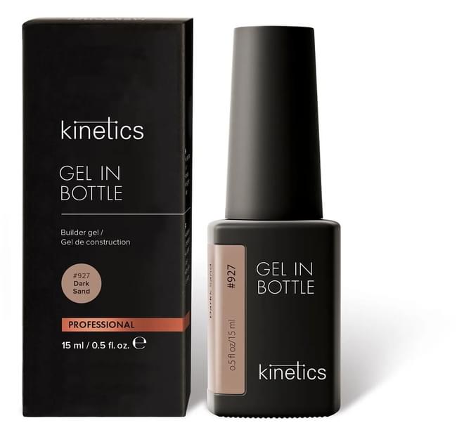 Kinetics Gel in Bottle Dark Sand #927 15ml – Flüssiges Gel zur Nagelverstärkung, Farbton Dunkler Sand