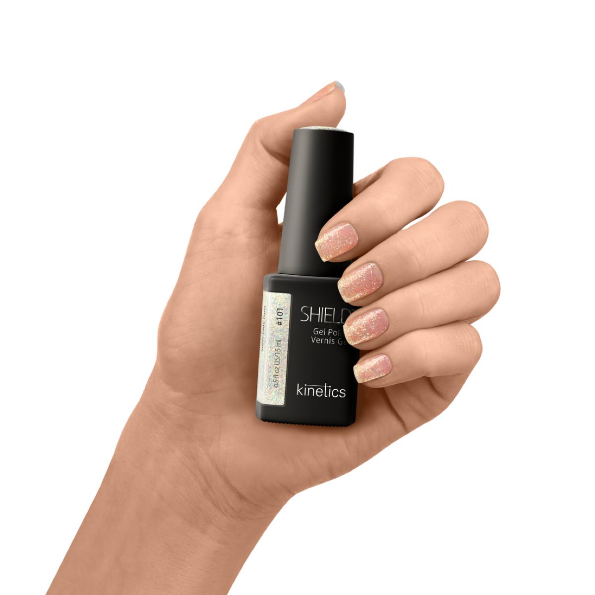 Kinetics Shield Gel Polish #101 SILVER FAIRY – Holografisches Silber UV-Gellack, HEMA-frei, 15ml
