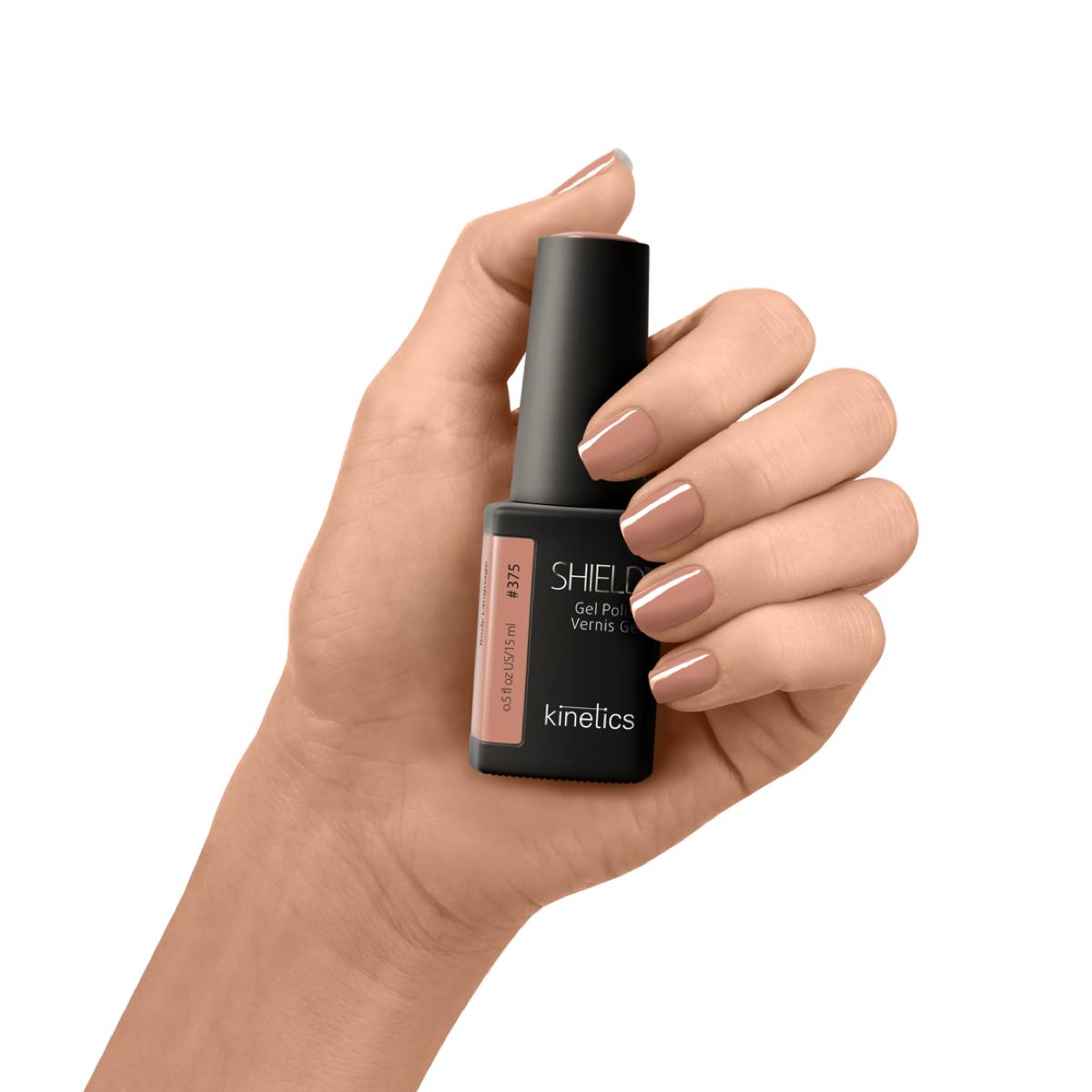 Kinetics Shield Gel Polish #375 BODY LANGUAGE – dunkles Sandbeige UV-Gellack, HEMA-frei, 15ml