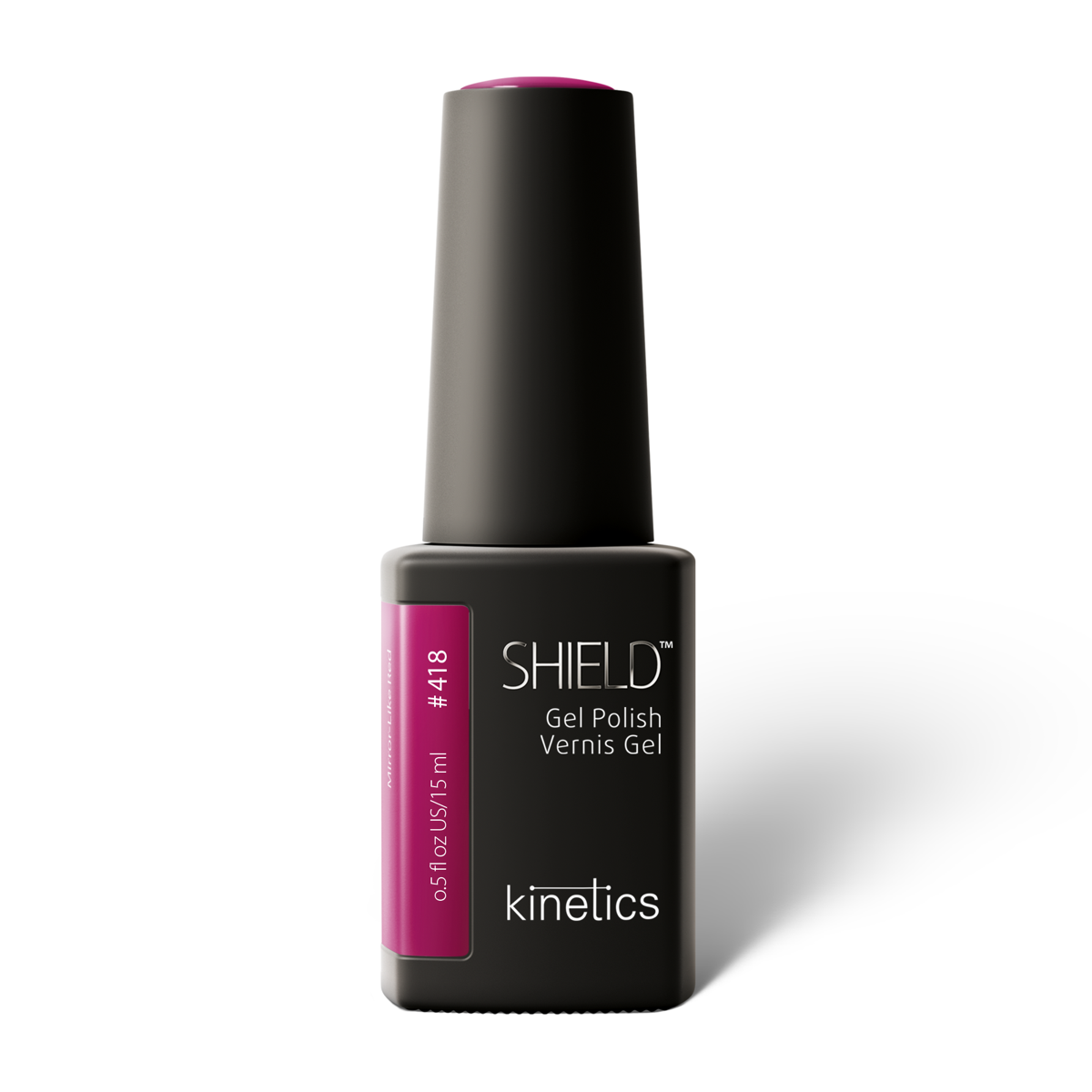 Kinetics SHIELD Gel Polish #418 MIRRORLIKE RED 15ml – UV Nagellack Rot-Bordeaux, HEMA-frei