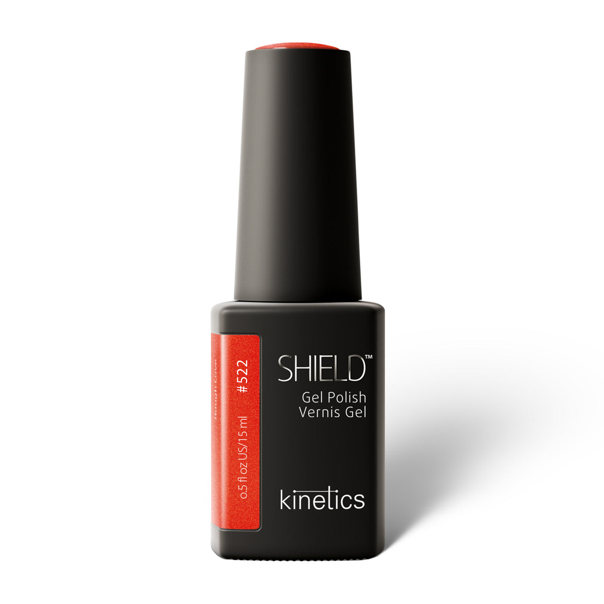 Kinetics SHIELD Gel Polish #522 ROUGH LOVE 15 ml – UV Nagellack strahlendes Rot mit Glitzer, HEMA‑frei