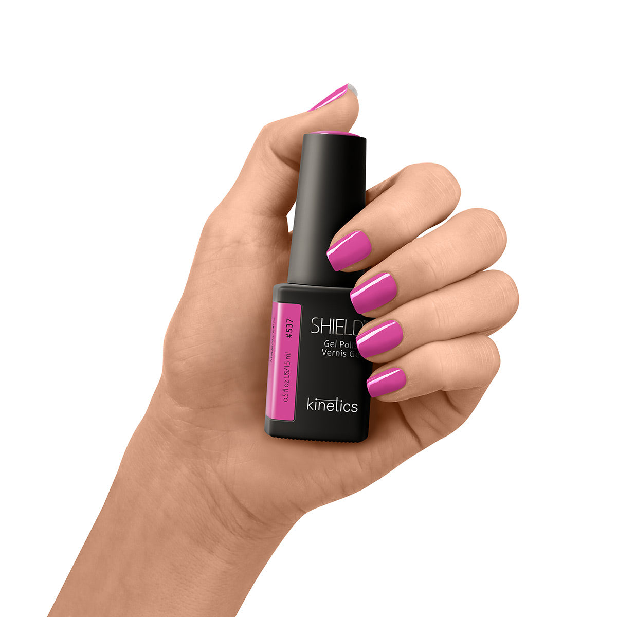 Kinetics SHIELD Gel Polish #537 MAGENTA VIBES 15 ml – UV Nagellack in Neon-Fuchsia, HEMA‑frei