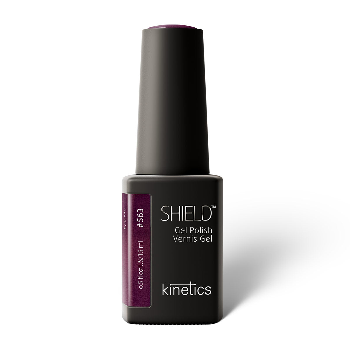 Kinetics SHIELD Gel Polish #563 SPY ME 15ml – UV Nagellack dunkles Violett mit Goldschimmer, HEMA‑frei