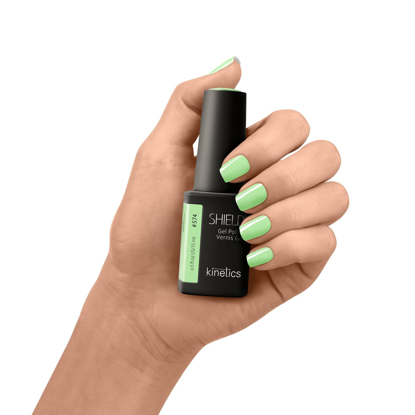 Kinetics SHIELD Gel Polish #574 APPLETINI 15ml – UV Nagellack zartes Apfelgrün, HEMA‑frei