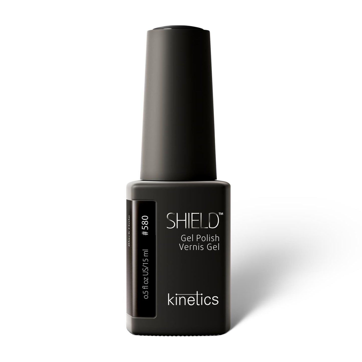 Kinetics SHIELD Gel Polish #580 BLACK HOLE 15ml – UV Nagellack tiefschwarz, HEMA‑frei