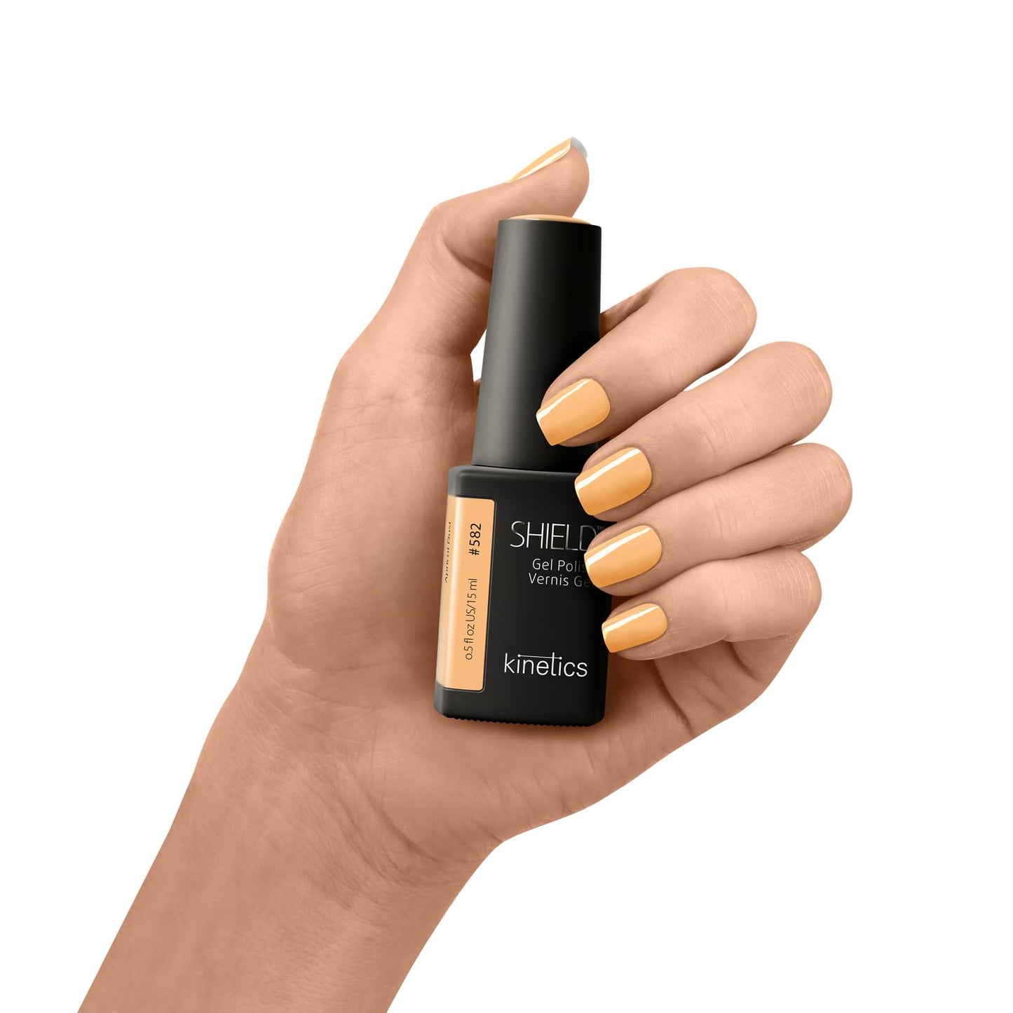 Kinetics SHIELD Gel Polish #582 APRICOT DUST 15ml – UV Nagellack in Apricot, HEMA‑frei