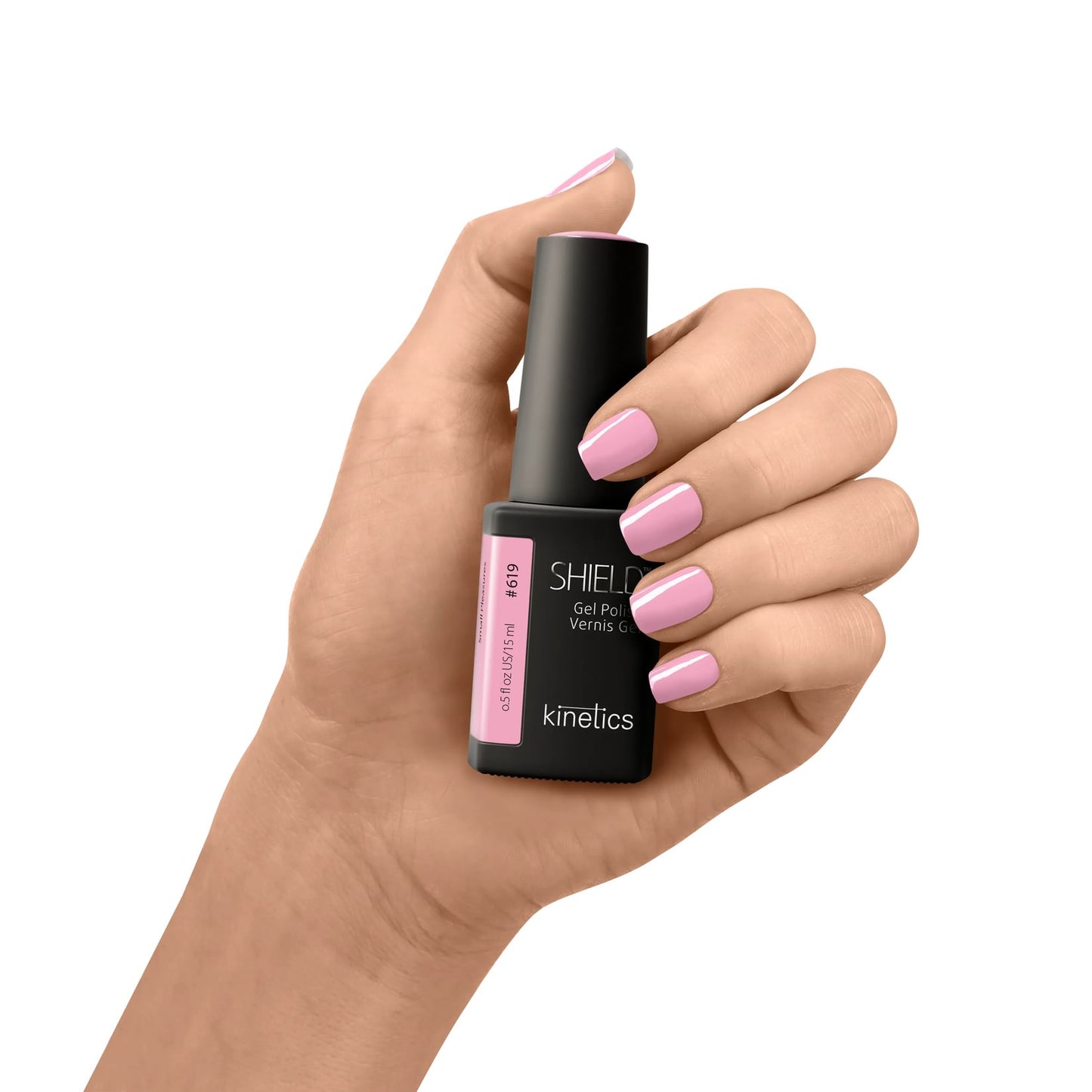 Kinetics SHIELD Gel Polish #619 SMALL PLEASURES 15ml – Fondant Pink UV Nagellack, HEMA-frei
