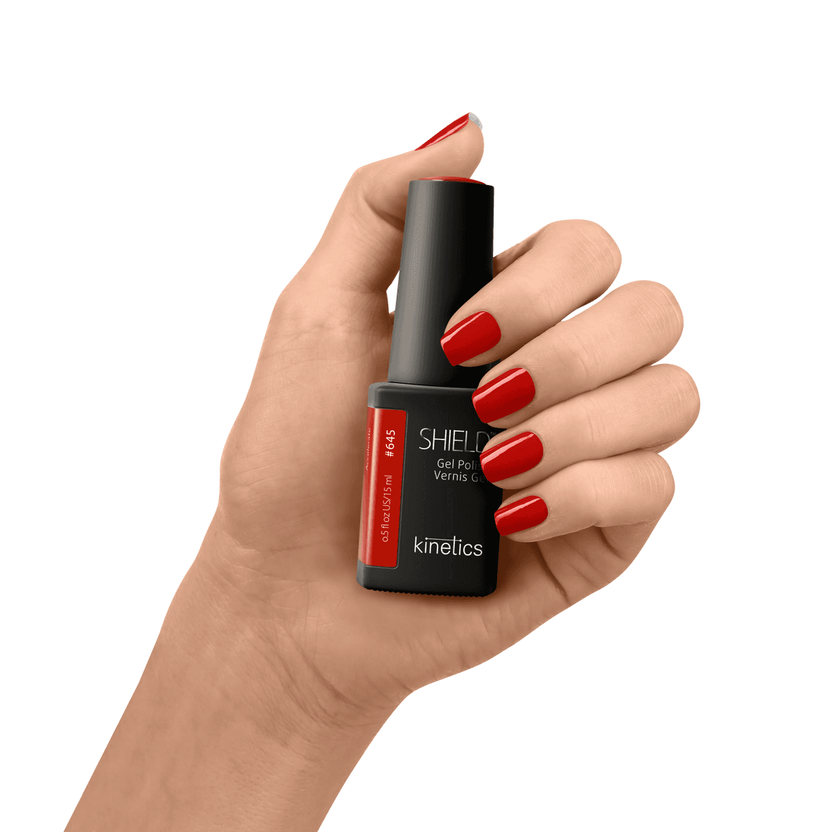 Kinetics Shield Gel Polish 15 мл – огненно-красный гель-лак для УФ-лампы, HEMA-free
