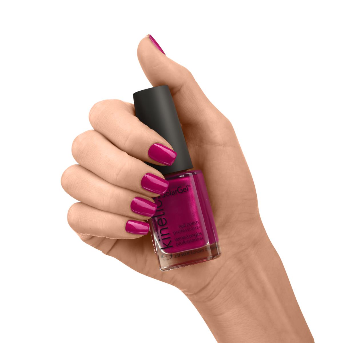 Kinetics Nail Polish SolarGel #418 MIRRORLIKE RED 15 мл – классический лак для ногтей в красно-бордовом