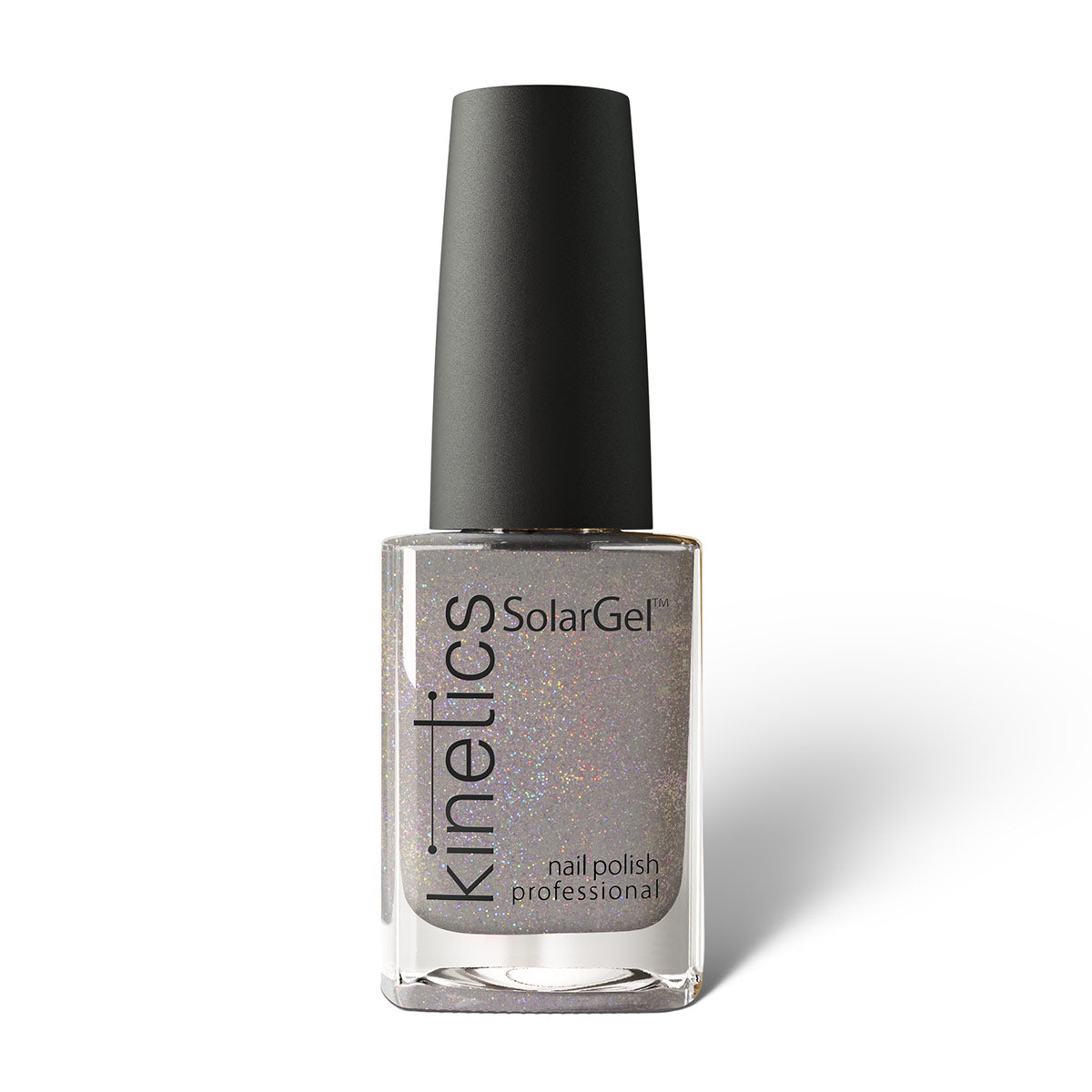 Kinetics Nail Polish SolarGel #559 TIME TO BOND 15 ml – klassischer Nagellack in Grau mit Goldstaub