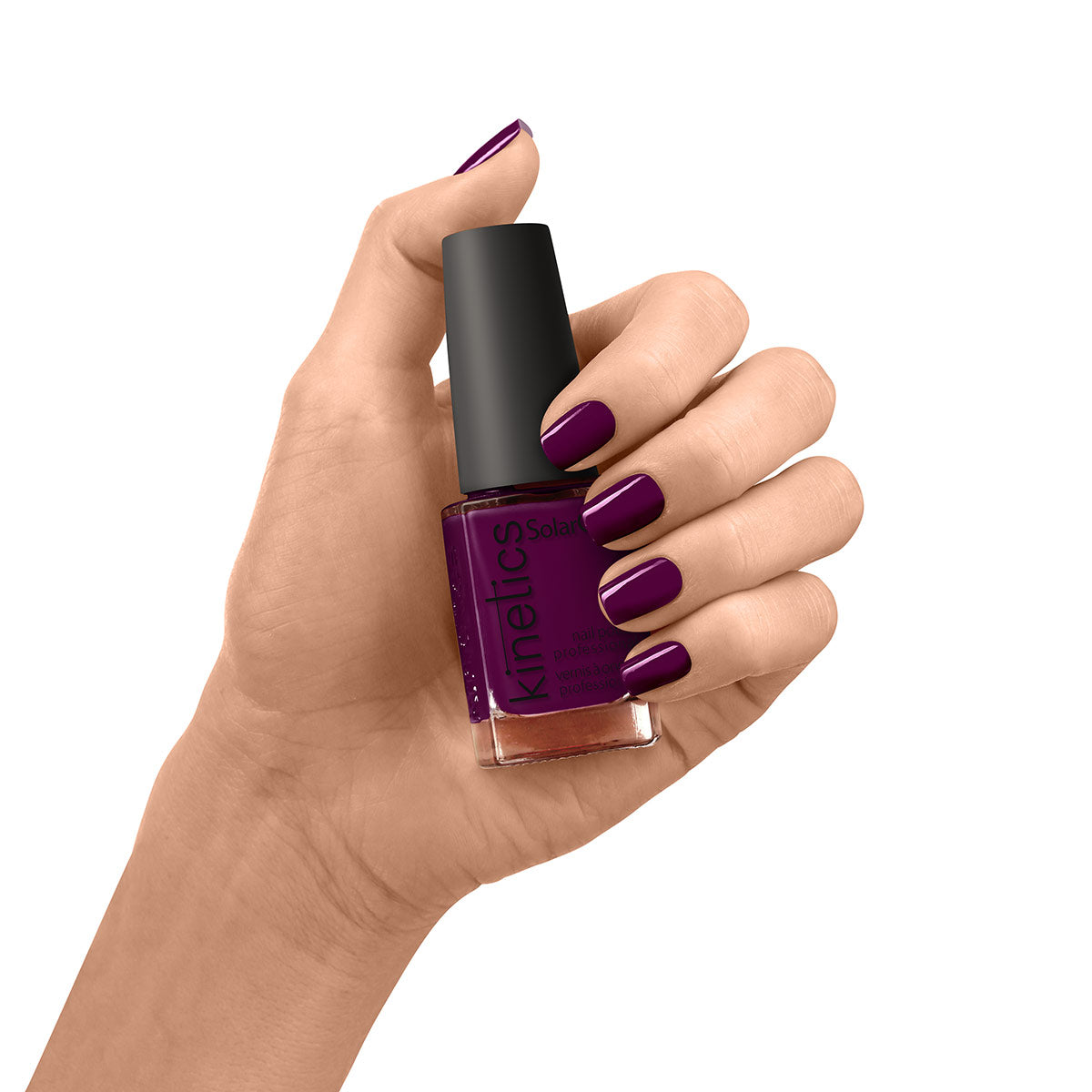 Kinetics Nail Polish SolarGel #572 NOBLE FEEL 15 мл – классический лак для ногтей глубокого тёмно-фиолетового оттенка