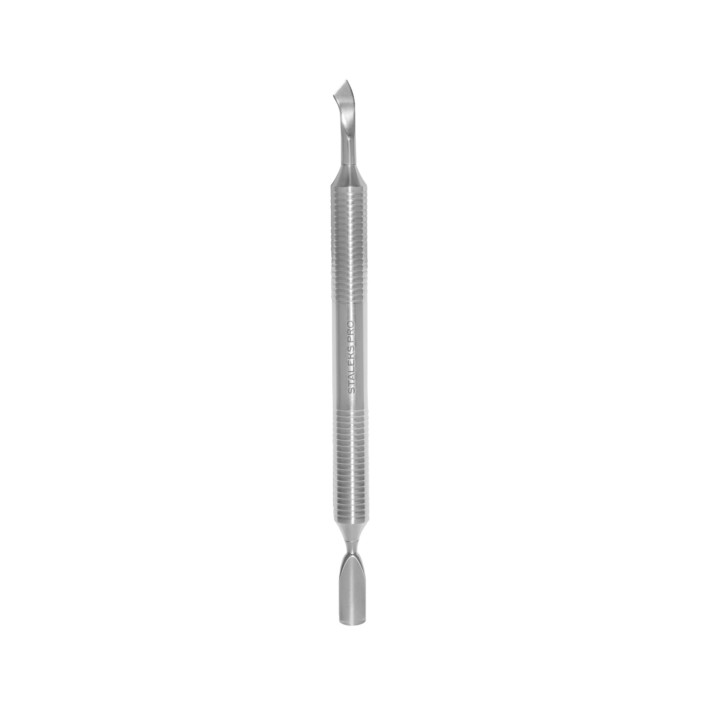 Маникюрная полая лопатка Staleks EXPERT 100 TYPE 4.2 — узкий скруглённый пушер и отогнутая лопасть для кутикулы