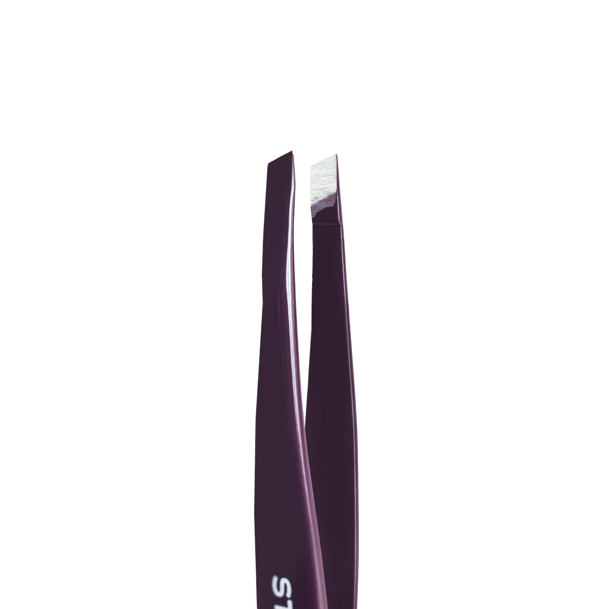 Nahaufnahme der abgeschrägten Kanten der Staleks Pro Expert 11 Type 4v Pinzette