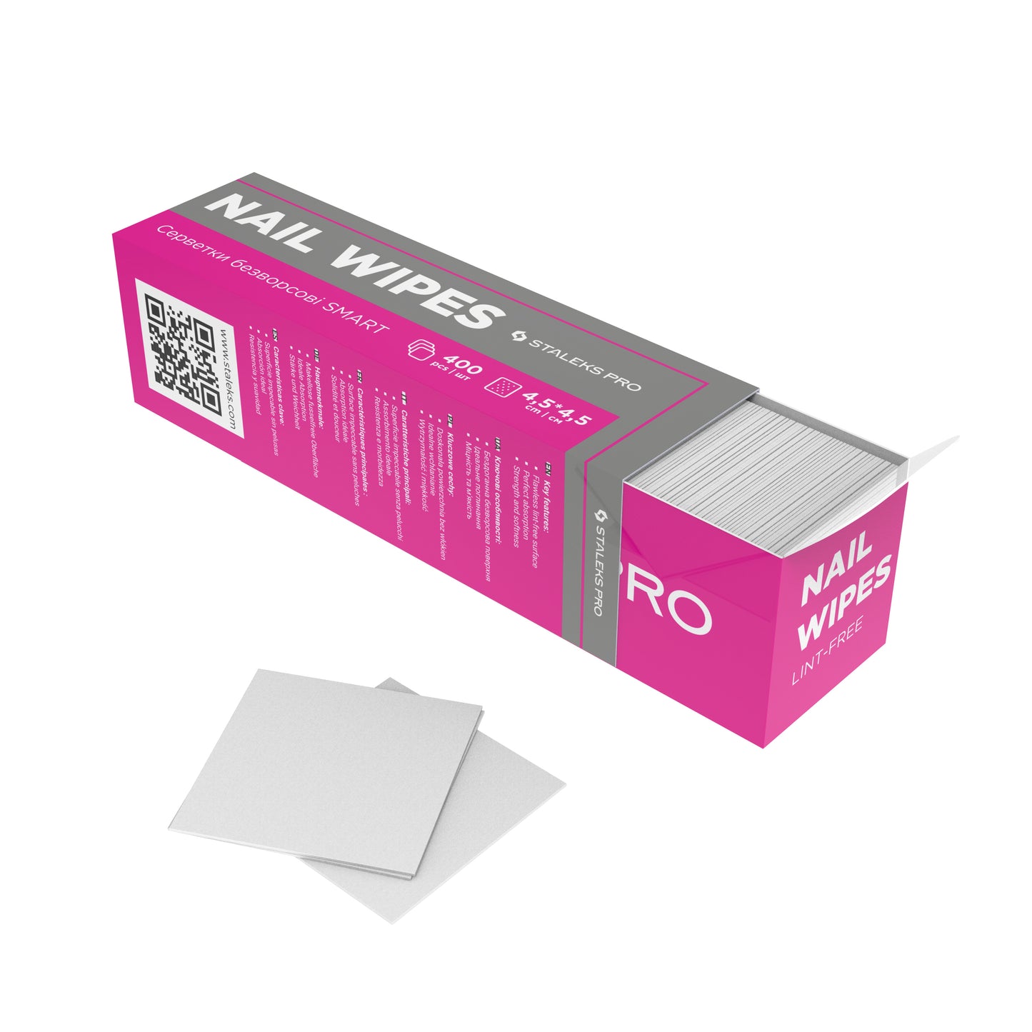 Staleks Fusselfreie Servietten SMART 400 Stück – Zellstoffpads für Maniküre & Nageldesign
