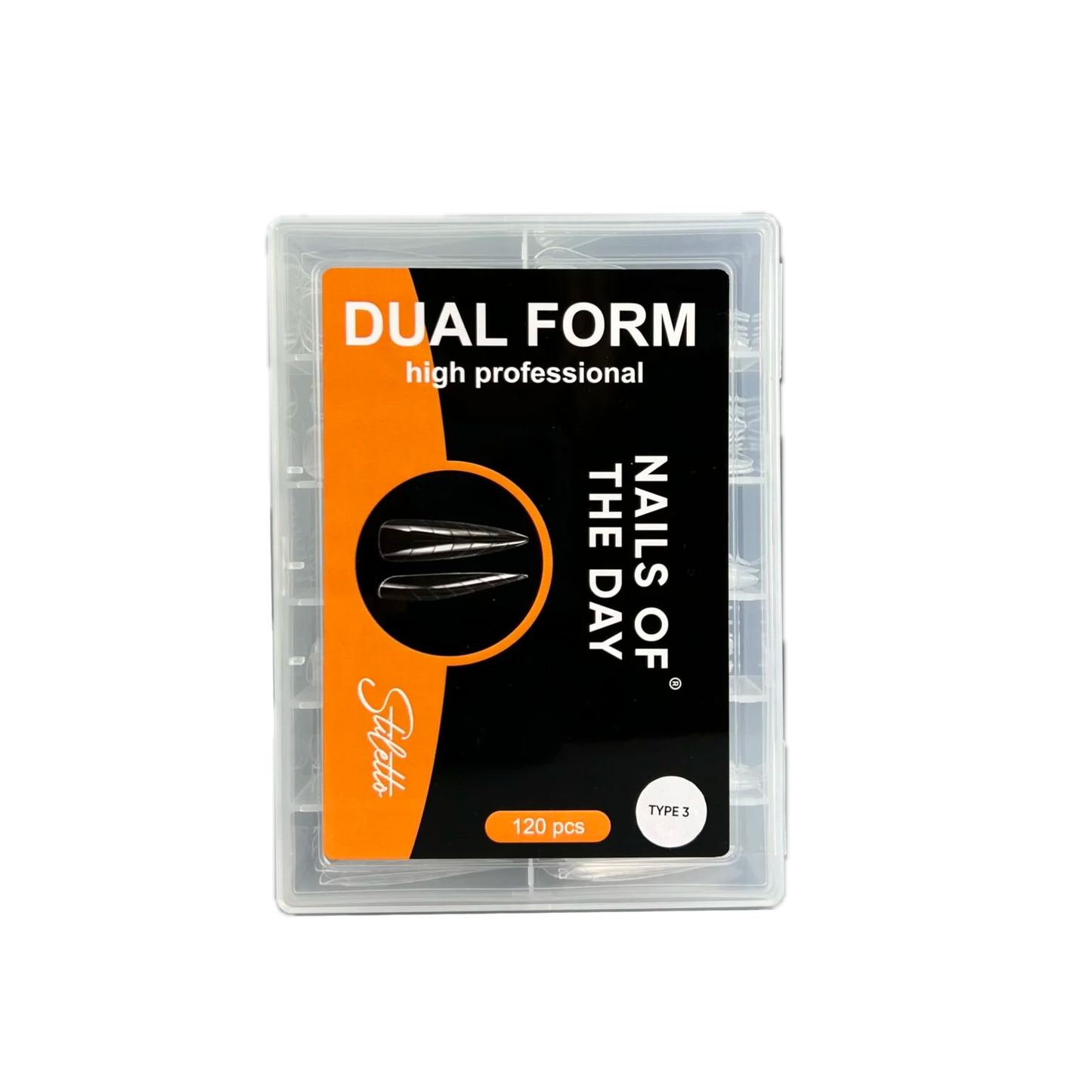 NAILSOFTHEDAY Dual Form Square (Type 2) - верхние формы стилет/миндаль для ногтей, 120шт