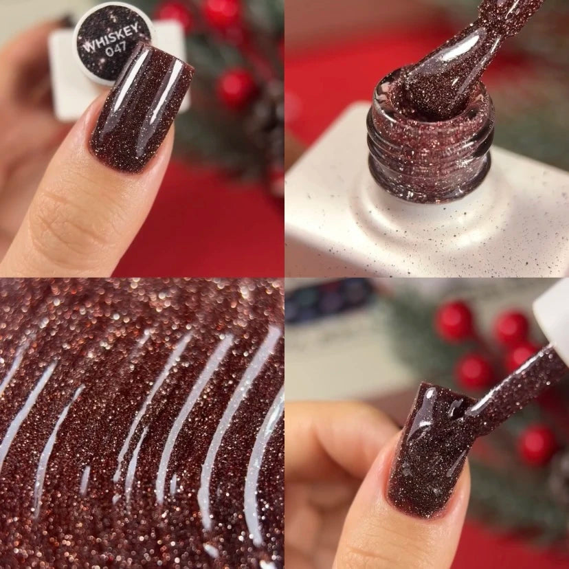 NAILSOFTHEDAY Gel Polish Whiskey 10 ml – Braun Reflectierender Gellack für Nägel