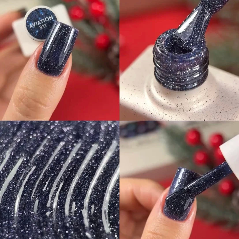 NAILSOFTHEDAY Gel Polish Aviation 10 ml – Blau-Grauer Lichtreflektierender Gellack für Nägel