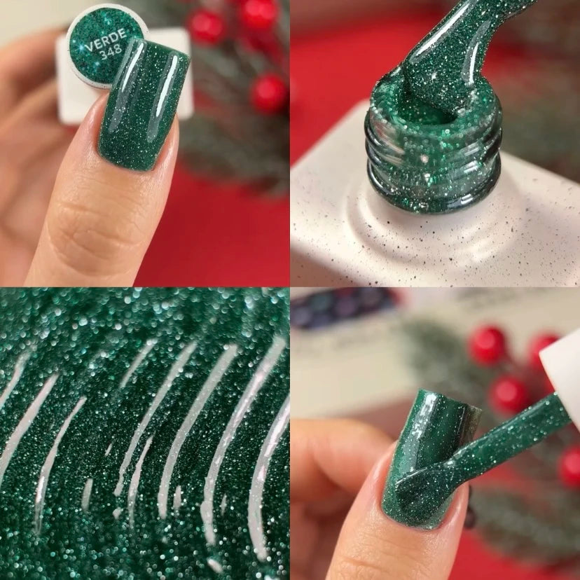 NAILSOFTHEDAY Gel Polish Verde 10 ml – Grün Lichtreflektierender Gel-Nagellack für Nägel