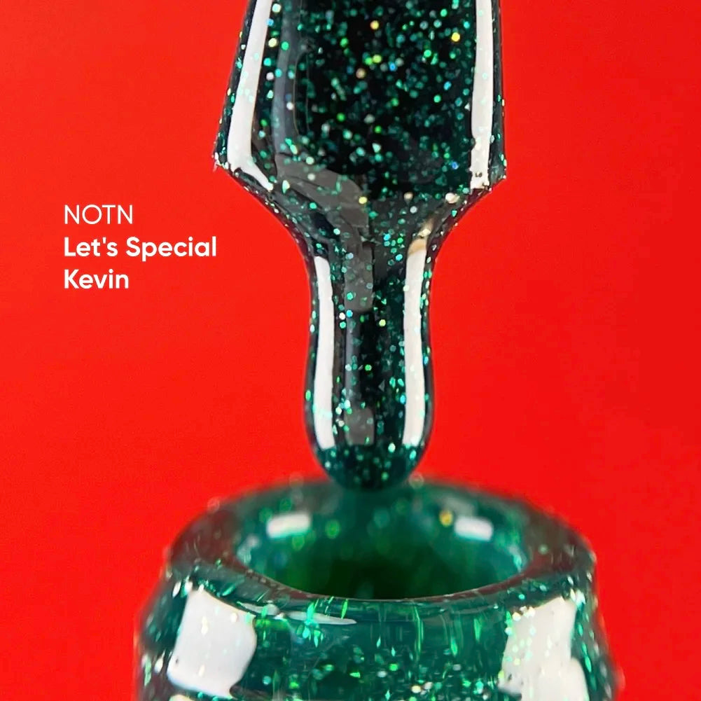 NAILSOFTHENIGHT Let’s special Kevin — гель-лак тёмно-зелёный светоотражающий рефлектив, 10 мл, Без TPO