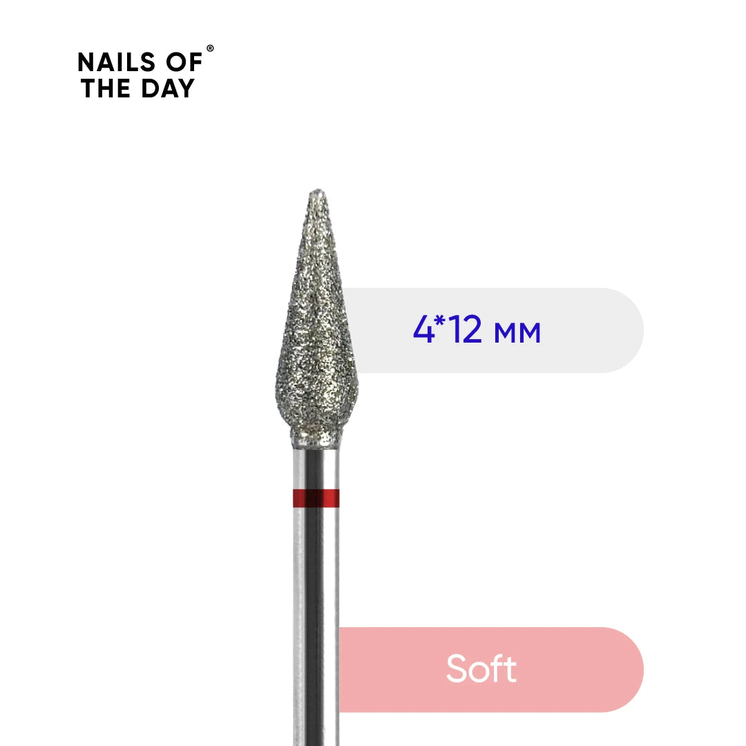 NAILSOFTHEDAY Diamantfräser „Karotte“ Rot 4×12 mm | Feine Körnung | Profi Maniküre & Pediküre