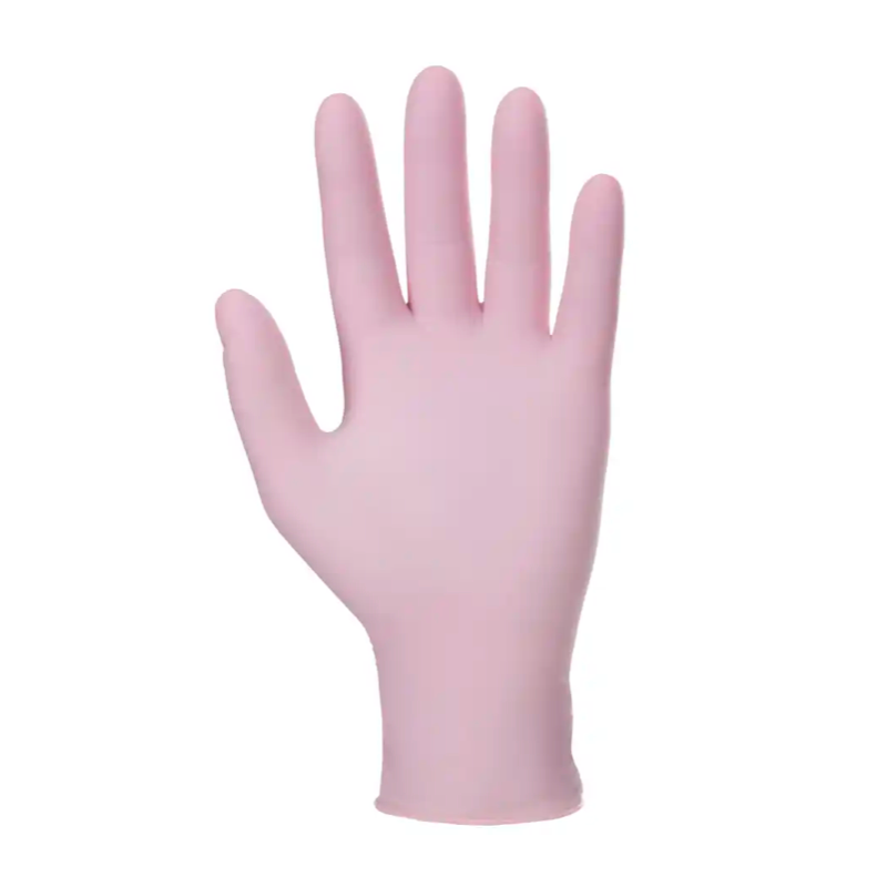 Einmalhandschuhe Nitril rosé, puderfrei Box 100 Stück Größe S-L