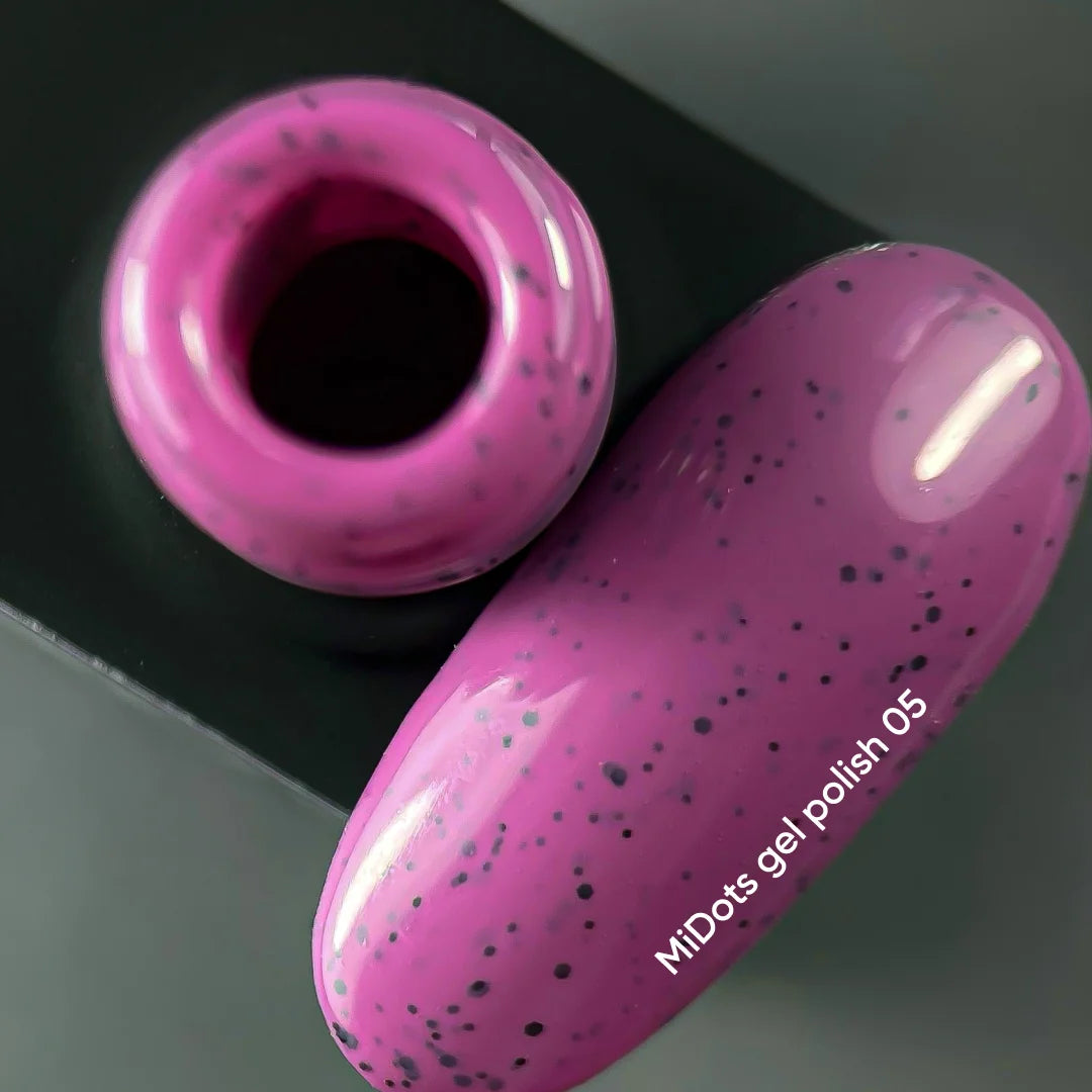 NAILSOFTHEDAY MiDots Gel Polish 05 – малиновый гель-лак с черными точками, 10 мл