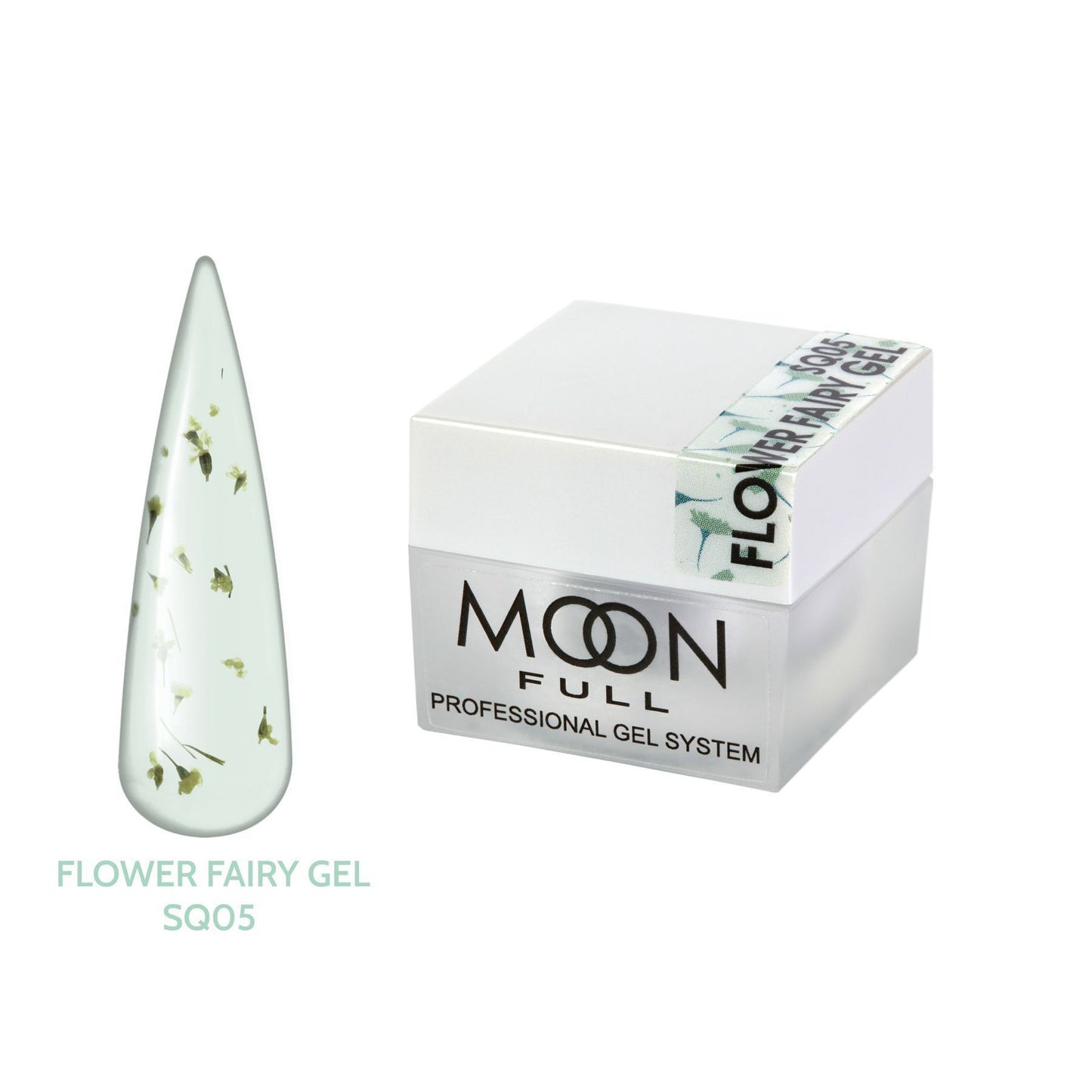 Moon Full Flower Fairy Gel Nr. 5 – Transparentes Nail Design Gel mit Trockenblumen, 5ml